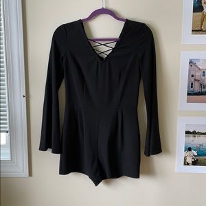 Garage long sleeve black romper